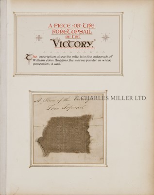 Lot 63 - A FRAGMENT OF H.M.S. VICTORY'S FORETOPSAIL FROM THE BATTLE OF TRAFALGAR