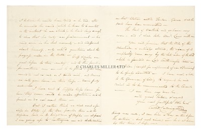 Lot 17 - A LETTER FROM ADMIRAL LORD COLLINGWOOD GIVING AN ACCOUNT OF NELSON'S DEATH, 1805