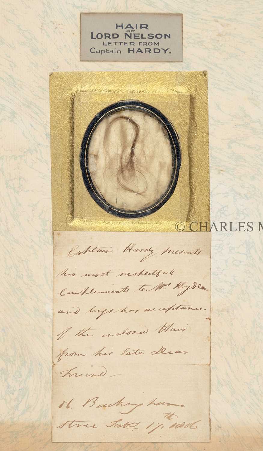 Lot 3 - A LOCK OF NELSON'S HAIR TAKEN FROM HIS PIGTAIL