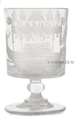 Lot 57 - A GLASS RUMMER COMMEMORATING NELSON'S FUNERAL, 19TH CENTURY