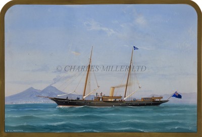 Lot 59 - ANTONIO DE SIMONE (ITALIAN, 1851-C.1907) The Royal Thames Yacht Club schooner 'Marchesa' off the Bay of Naples
