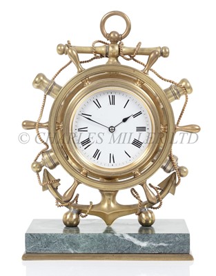Lot 46 - A MARINE THEMED MANTLE CLOCK, CIRCA 1900