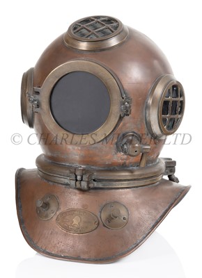 Lot 223 - A THREE-BOLT SHALLOW DIVING HELMET BY C.E. HEINKE CO. LTD, LONDON, CIRCA 1920