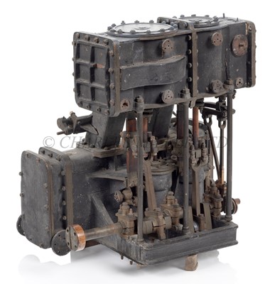 Lot 337 - AN ARTICULATED WOODEN MODEL FOR A MARINE TRIPLE EXPANSION ENGINE, PROBABLY 20TH CENTURY