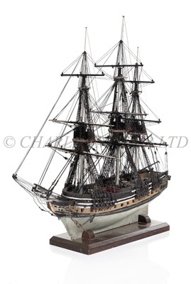 Lot 174 - A 19TH CENTURY CARPENTER'S MODEL FOR A 40-GUN WARSHIP
