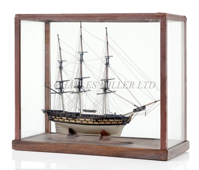 Lot 190 - A SMALL SAILOR'S, POSSIBLY ENGLISH, NAPOLEONIC PRISONER-OF-WAR MODEL FOR H.M.S. 'SANS PAREIL' (1794)