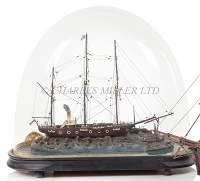 Lot 202 - A SAILOR'S MODEL FOR A FRENCH AUXILIARY WARSHIP, CIRCA 1862