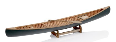Lot 49 - A FINELY MODELLED DOUBLE-ENDED CANOE, 20TH CENTURY