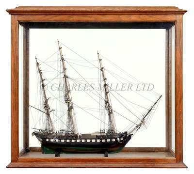 Lot 159 - A 19TH CENTURY SAILOR'S MODEL FOR A 40-GUN WARSHIP, CIRCA 1840