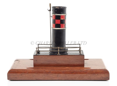 Lot 103 - AN EARLY 20TH CENTURY DESK TIDY IN THE DESIGN OF A PELTON STEAMSHIP COMPANY FUNNEL