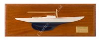 Lot 307 - A ½IN. TO 1FT. SCALE MODERN HALF-BLOCK MODEL FOR A DRAGON CLASS YACHT, and a Contessa 26