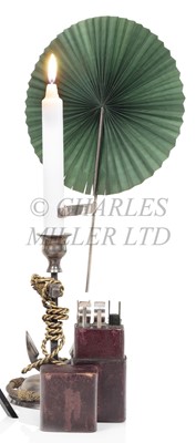 Lot 356 - A SET OF PORTABLE SILK CANDLE SHADES, 19TH CENTURY