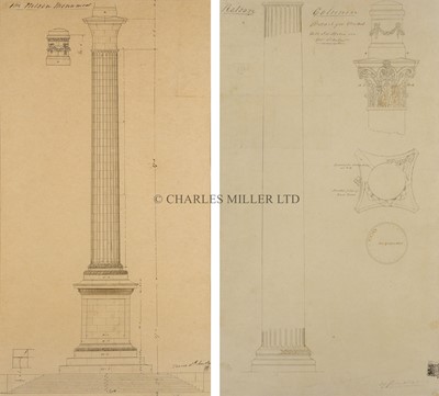 Lot 73 - ARCHITECTURAL DESIGN DRAWINGS FOR LONDON'S NELSON COLUMN, 1843