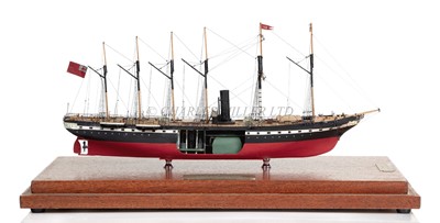 Lot 80 - AN INTERESTING 1:250 SCALE CUTAWAY PRESENTATION MODEL OF BRUNEL'S S.S. 'GREAT BRITAIN' [1845]