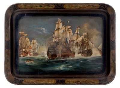 Lot 193 - A REGENCY LACQUERED PAPIER-MÂCHÉ TRAY