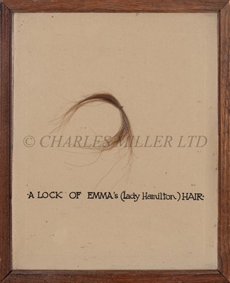 Lot 186 - A LOCK OF LADY HAMILTON’S HAIR, 19TH CENTURY