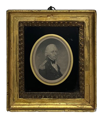 Lot 14 - AFTER JOHN SMART (BRITISH, 1741-1811) Richard Rundle Burgess Esquire, Captain of His Majesty's Ship 'Ardent', who so gloriously fell in the Battle of Camperdown, October 11th 1797