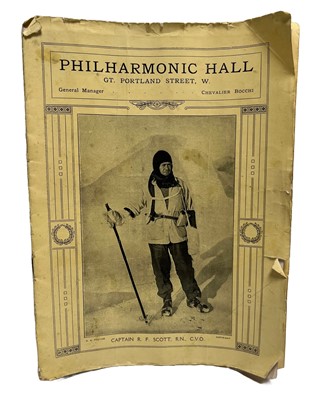 Lot 41 - 'WITH CAPTAIN SCOTT IN THE ANTARCTIC': AN ORIGINAL LECTURE PROGRAMME BY HERBERT PONTING, CIRCA 1913
