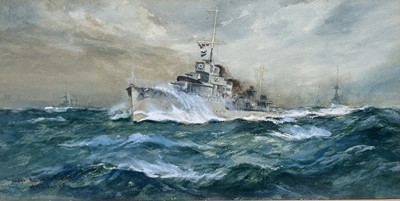 Lot 47 - WILLIAM MINSHALL BIRCHALL (BRITISH, 1884-1941) Under the white ensign