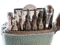 Lot 282 - AN EXCEPTIONAL SILVER-MOUNTED DRAWING SET ETUI BY BENJAMIN MARTIN, CIRCA 1760