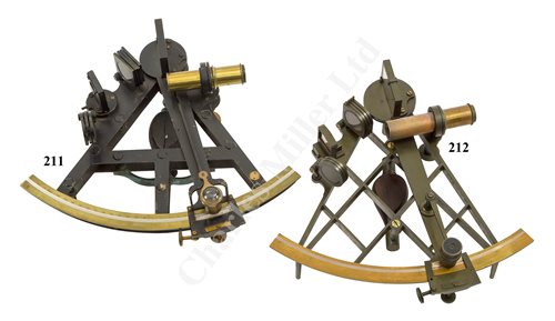 Lot 211 - A 8IN. RADIUS DOUBLE-FRAMED PLATINUM-SCALED SEXTANT BY EDWARD TROUGHTON, LONDON, CIRCA 1820
