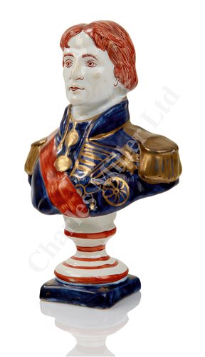 Lot 55 - A CONTINENTAL FAIENCE BUST OF...