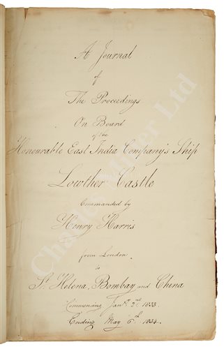 Lot 73 - JOURNAL (LOG) OF THE PROCEEDINGS ON BOARD OF...
