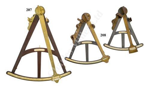 Lot 208 - Ø A 11½IN. RADIUS VERNIER OCTANT, CIRCA 1800, and another by Spencer & Co.