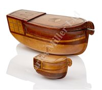 Lot 189 - A WOODEN SAILORWORK TOBACCO BOX<br/>carved in...