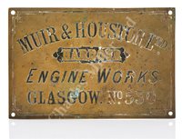 Lot 206 - THE ENGINE ROOM PLATE FROM THE S.S. LAURA,...