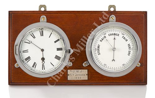 Barometer Clock Combo Insert Lot 209 - a clock and barometer set from the s.y....