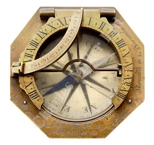 Lot 225 - AN INCLINING DIAL BY NEBEL & BUTTERFIELD,...