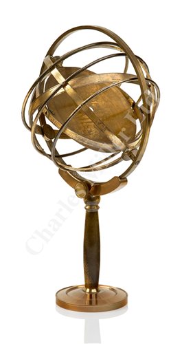 Lot 237 - A MODERN BRASS ARMILLARY SPHERE<br/>with...
