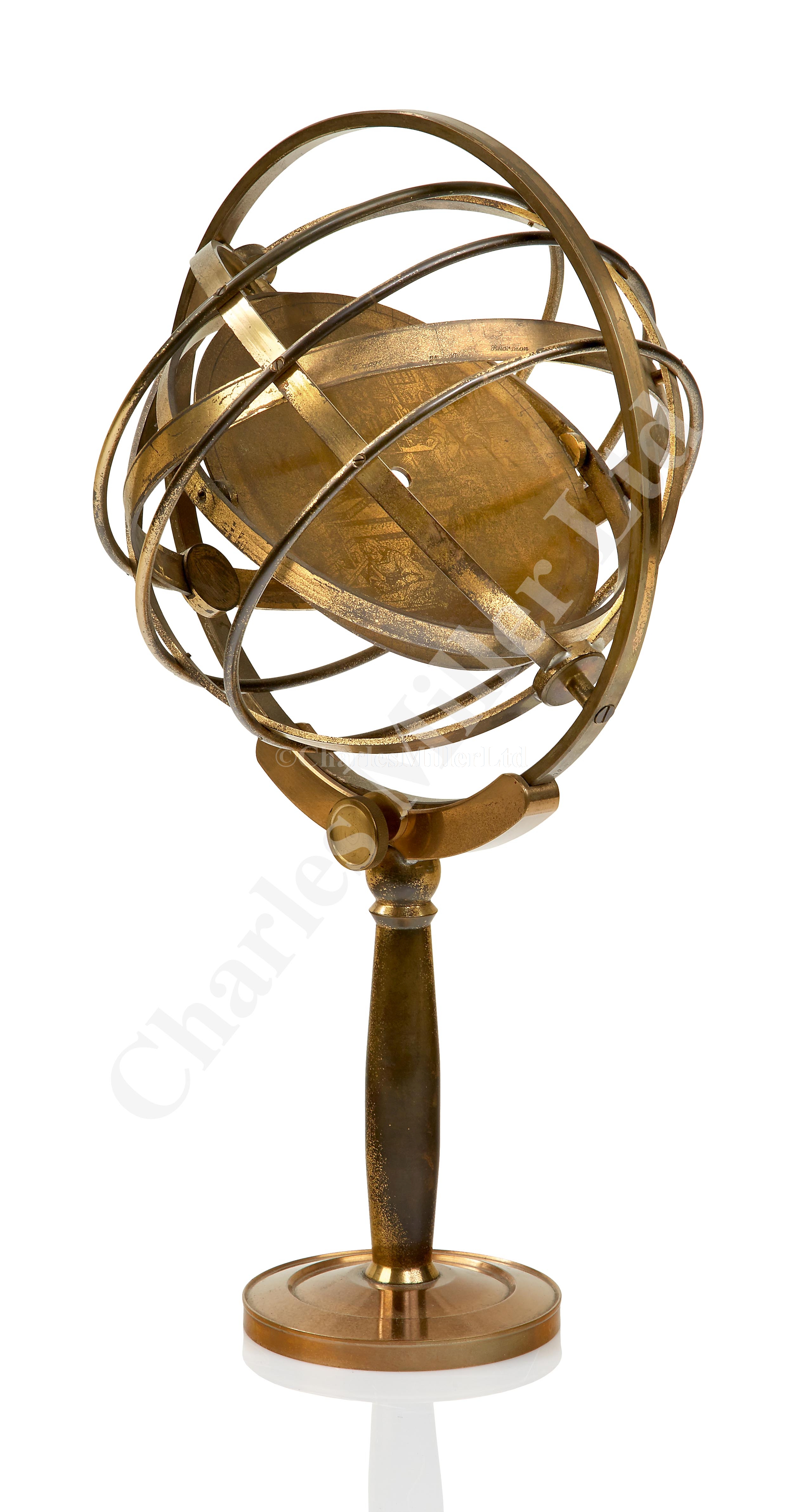 Lot 237 A MODERN BRASS ARMILLARY SPHERE with...