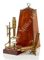 Lot 251 - A RARE 18TH CENTURY CUFF-TYPE MICROSCOPE...