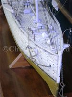 Lot 303 - A WELL PRESENTED BONE SHIP MODEL FOR A THREE-MASTED PASSENGER STEAM SHIP, CIRCA 1910