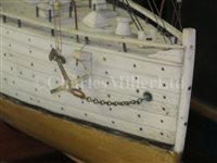 Lot 303 - A WELL PRESENTED BONE SHIP MODEL FOR A THREE-MASTED PASSENGER STEAM SHIP, CIRCA 1910