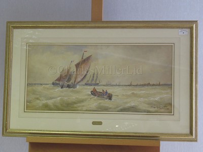 Lot 4 - THOMAS BUSH HARDY (BRITISH, 1842-1897) - Deal and Calais fishing boats off Calais