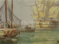 Lot 8 - FRANZ JOHANN WILHELM HÜNTEN (GERMAN, 1822-1887) - Dutch coastal scenes, a set of three