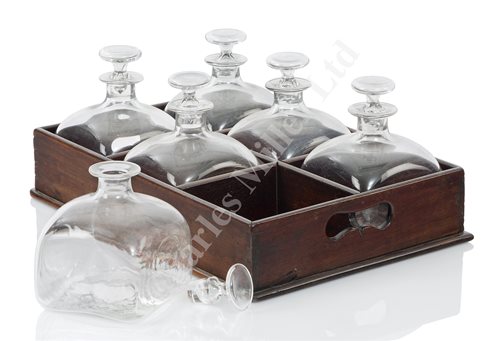 Lot 165 - AN EARLY 19TH CENTURY SET OF SIX DECANTERS