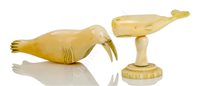 Lot 128 - Ø TWO MARINE IVORY INUIT CARVINGS, CIRCA 1900