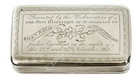 Lot 170 - A PRESENTATION SILVER SNUFF BOX, CIRCA 1835