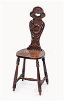 Lot 54 - A FOUDROYANT  TIMBER HALL CHAIR, CIRCA...