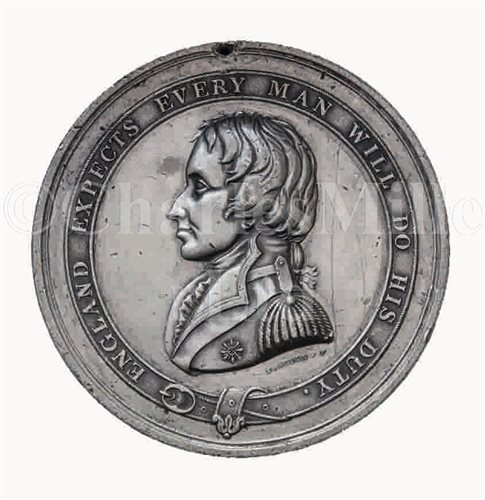 Lot 58 - Nelson Testimonial Medal, 1844, <br/>in white...