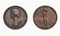 Lot 59 - DEATH OF NELSON, BRONZE MEDAL BY THOMAS WEBB,...