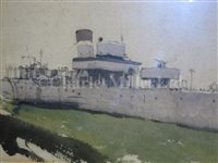 Lot 82 - δ WILLIAM DRING R.A. (BRITISH, 1904-1990) - Study of the paddlesteamer P.S. 'Lorna Doone'