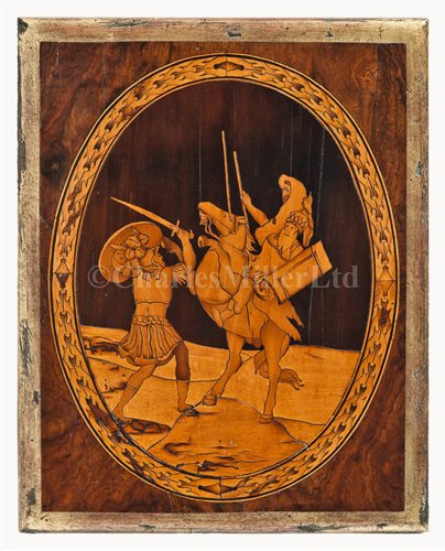 Lot 67 - A SET OF FIVE MARQUETRY PANELS FROM THE ROYAL...