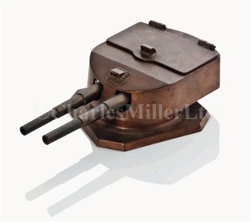Lot 85 - A 1920s MODEL GUN TURRET FROM METAL OFF THE...