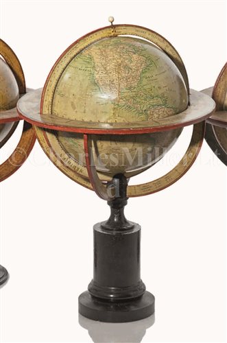 Lot 145 - A mid-19th-century French terrestrial globe...