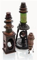 Lot 221 - FOUR 19TH-CENTURY TOY MICROSCOPES<br/>all...